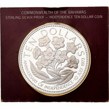 Bahamas, 10 Dollars, Independence, 1975, Franklin Mint, Prueba, Plata, FDC