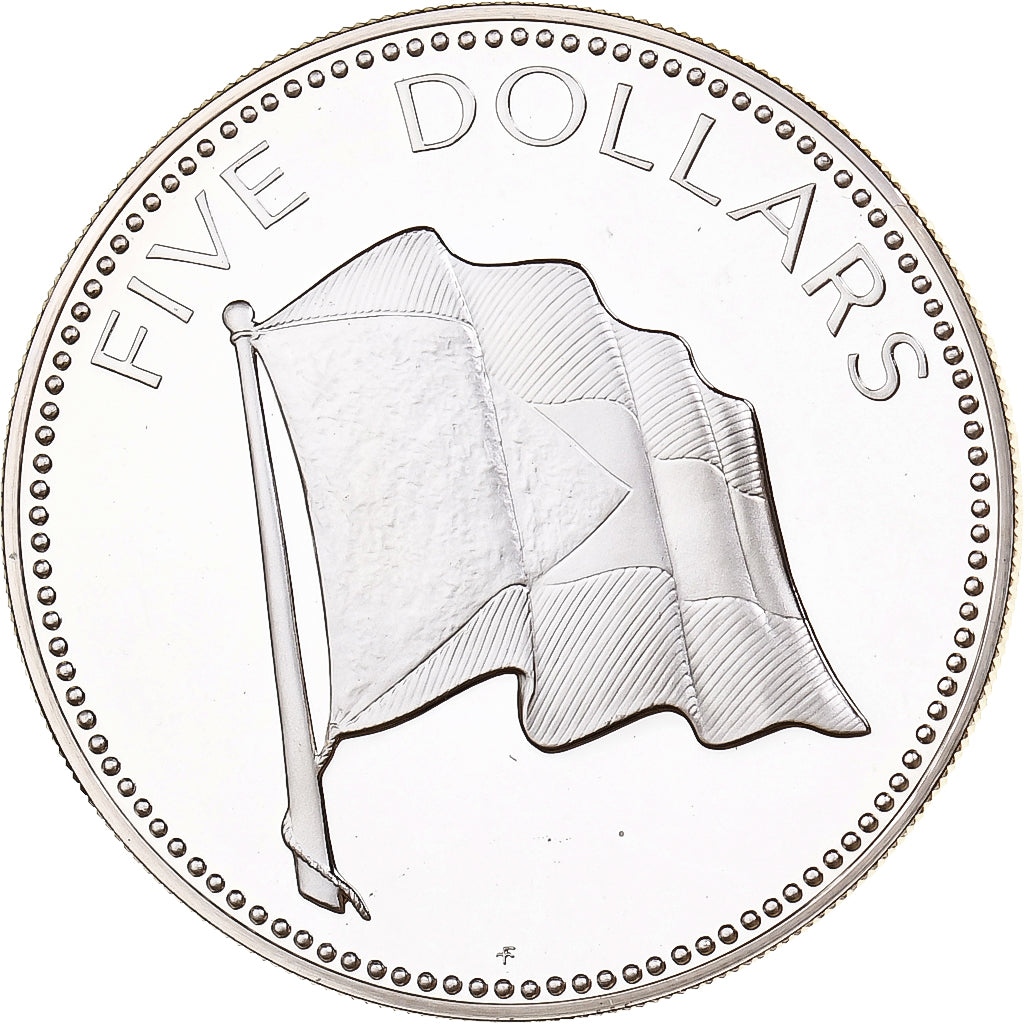 Bahamas, Elizabeth II, 5 Dollars, 1974, Franklin Mint, FS, Argento, FDC