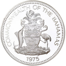 Bahamas, Elizabeth II, 5 Dollars, 1975, Franklin Mint, Proof, Silver, MS(65-70)