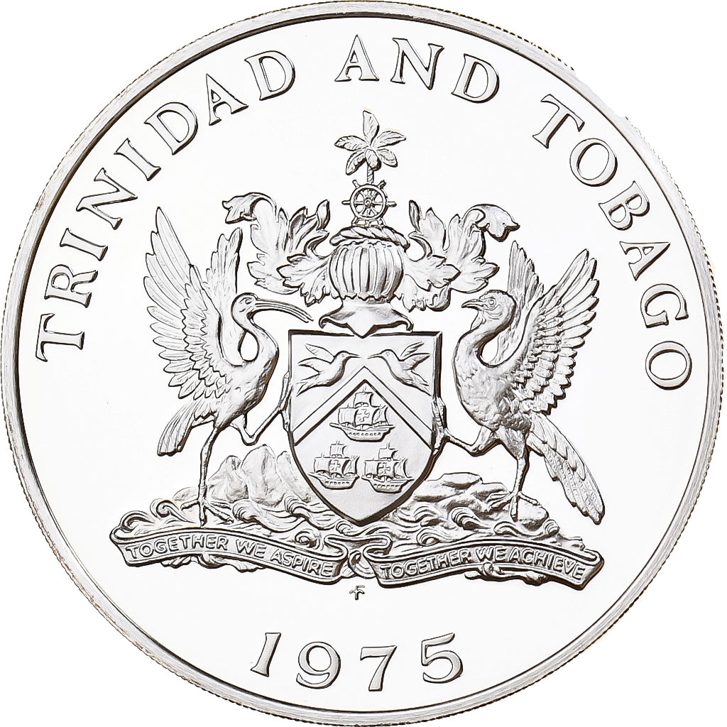 Trinidad and Tobago, Elizabeth II, 5 Dollars, 1975, Franklin Mint, Proof