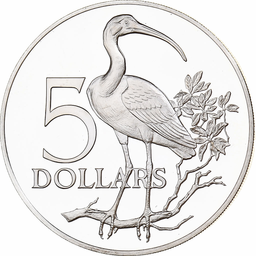 Trinidad and Tobago, Elizabeth II, 5 Dollars, 1975, Franklin Mint, Proof
