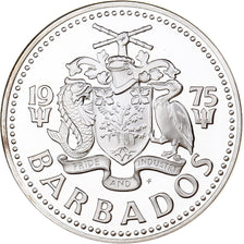 Barbados, Elizabeth II, 5 Dollars, 1975, Franklin Mint, FS, Argento, SPL+
