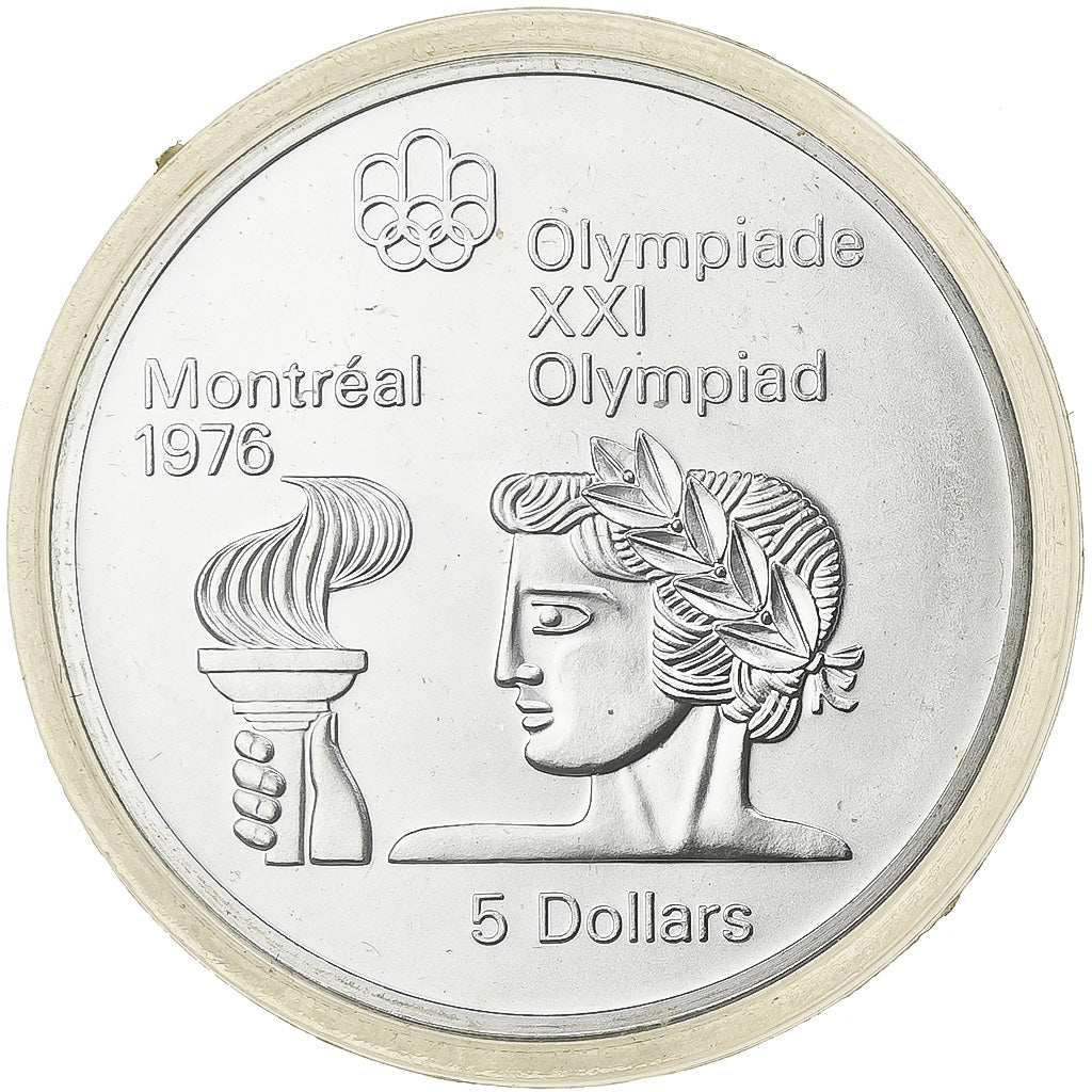 Canada, Elizabeth II, 5 Dollars, JO 1976 - Athlète avec la Flamme, 1974