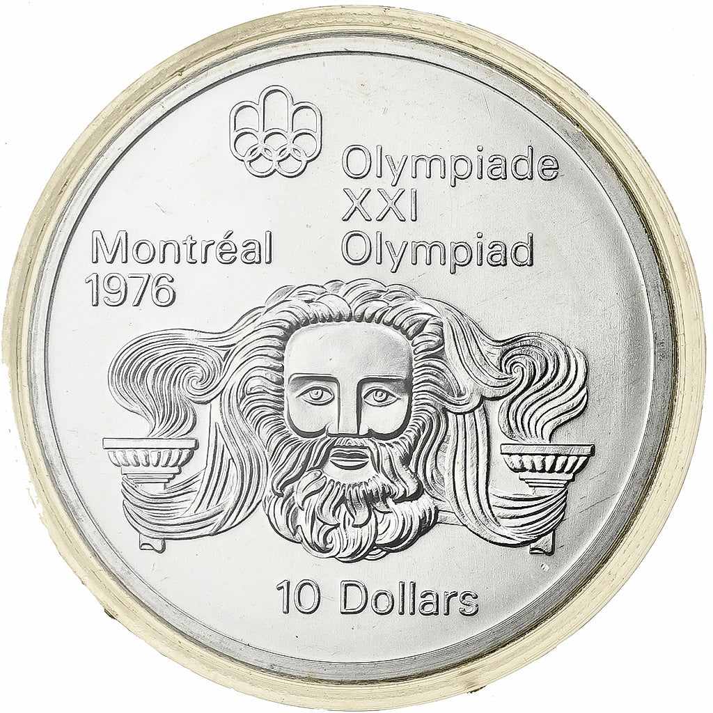 Canada, Elizabeth II, 10 Dollars, 1976 Olympics - Head of Zeus, 1974, Ottawa