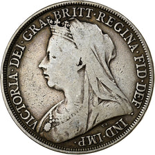Great Britain, Victoria, Crown, 1896, British Royal Mint, Silver, VF(20-25)