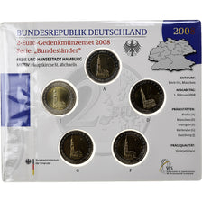 Germany, Set 5x2 euro, Hamburg, 2008, Bimetallic, MS(65-70)