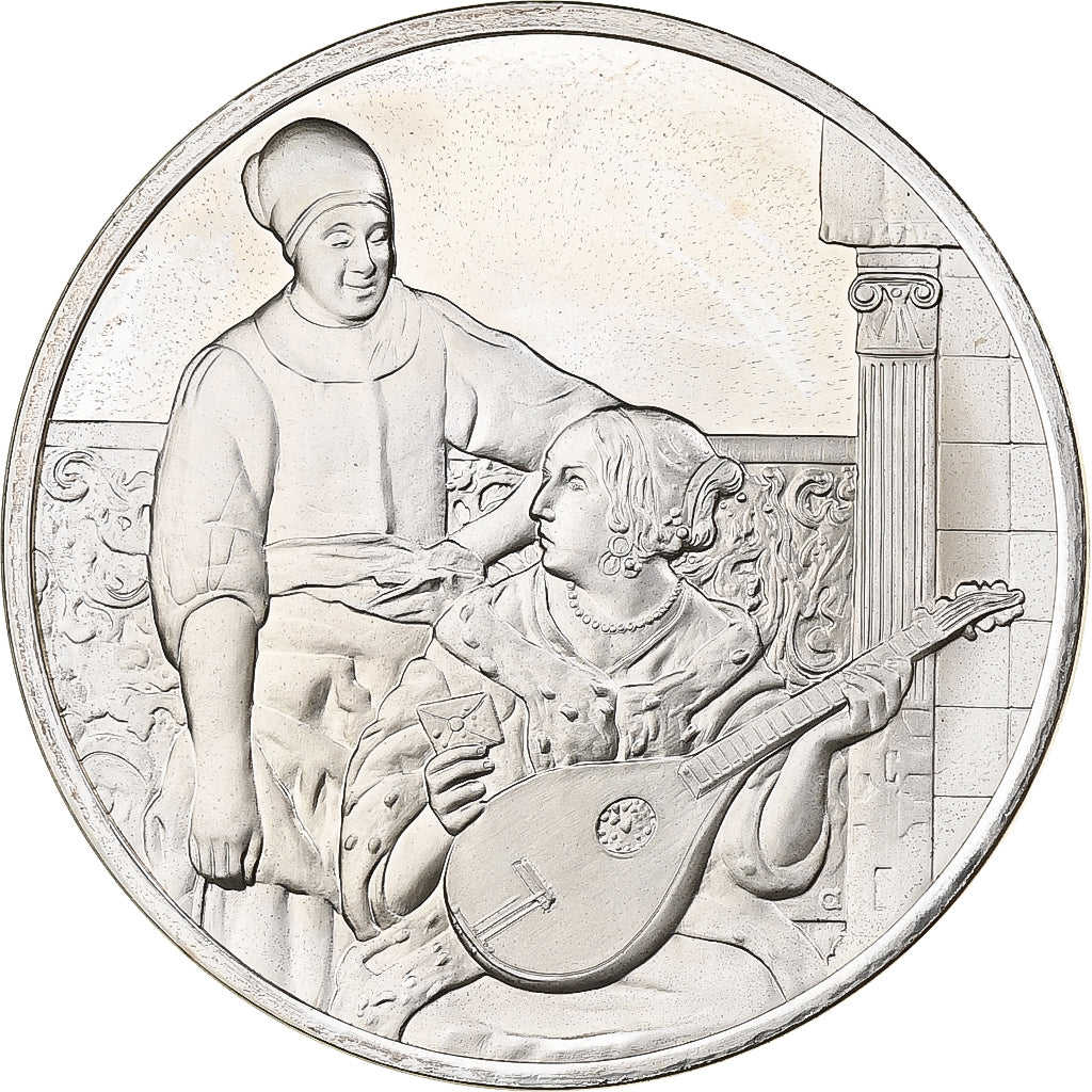 France, Médaille, La Lettre, Jean Vermeer, 1981, Argent, SUP+, BE