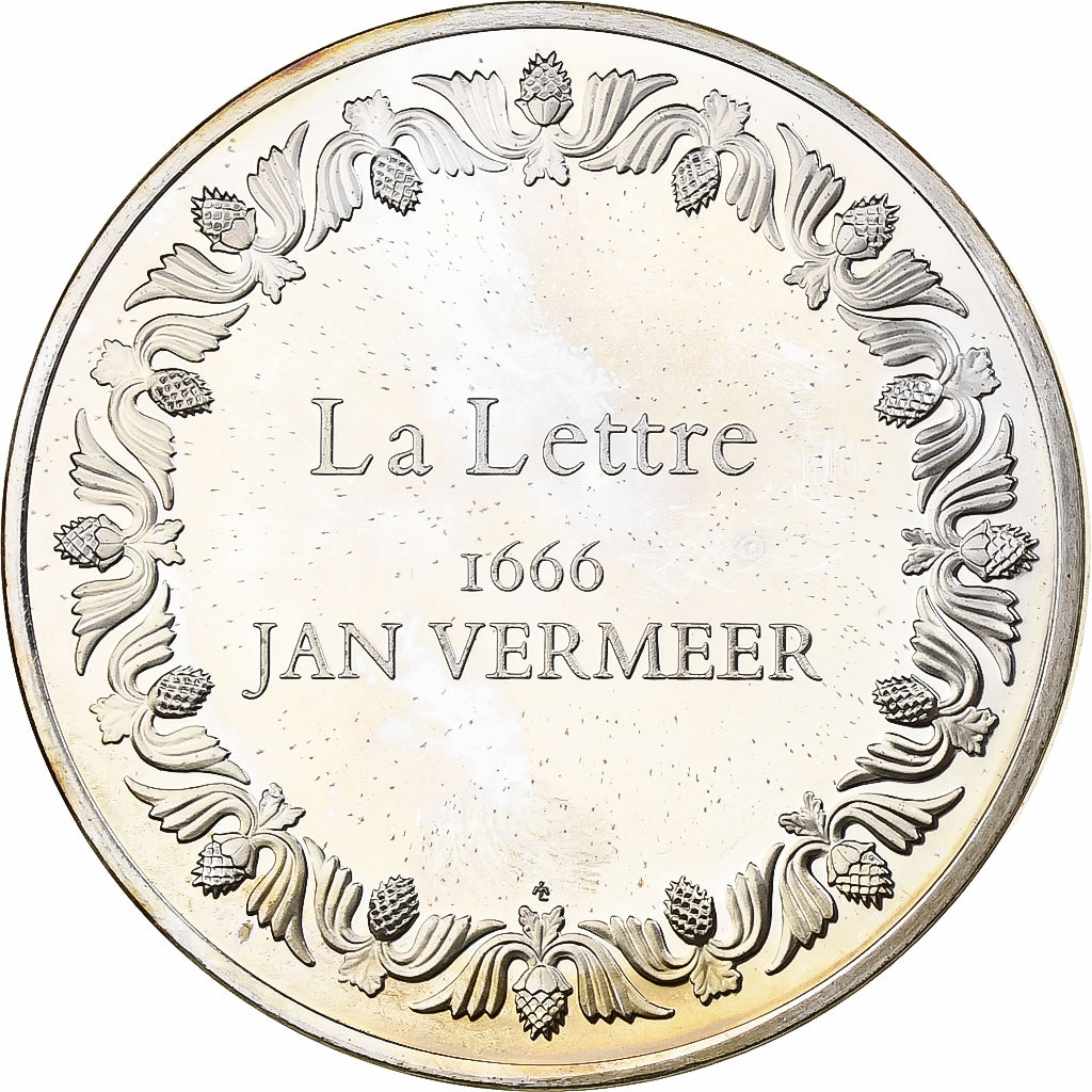 France, Médaille, La Lettre, Jean Vermeer, 1981, Argent, SUP+, BE