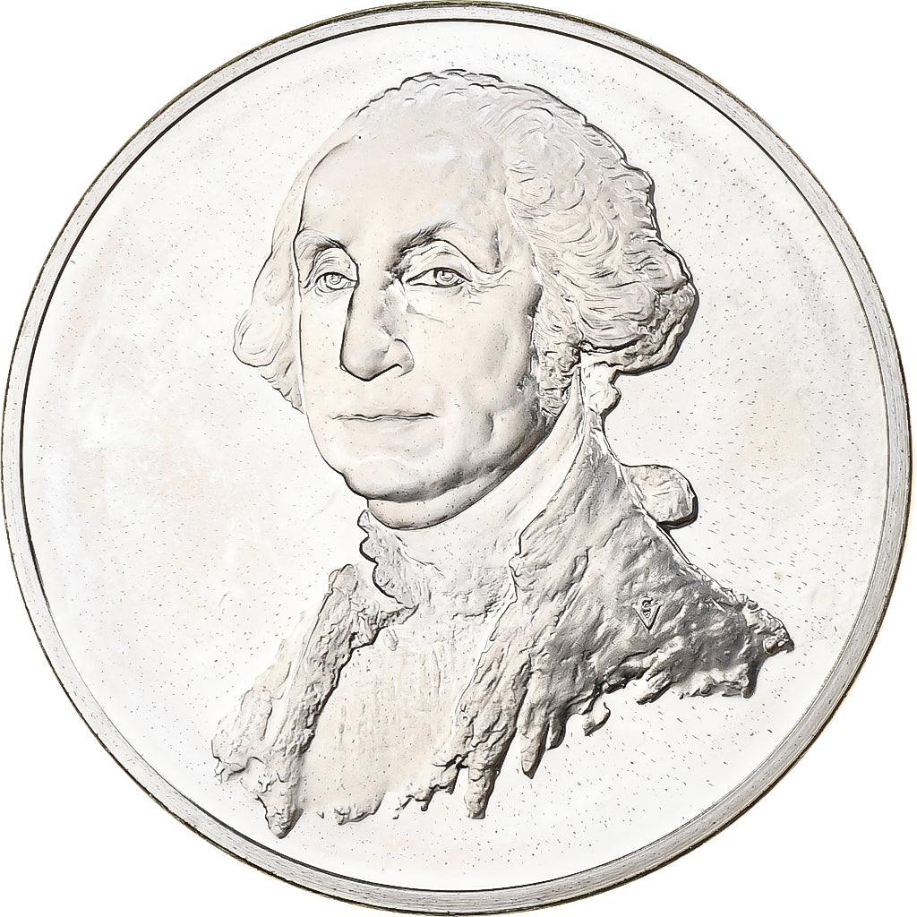 France, Medal, George Washington, Gilbert Stuart, 1981, Silver, Proof, MS(60-62)