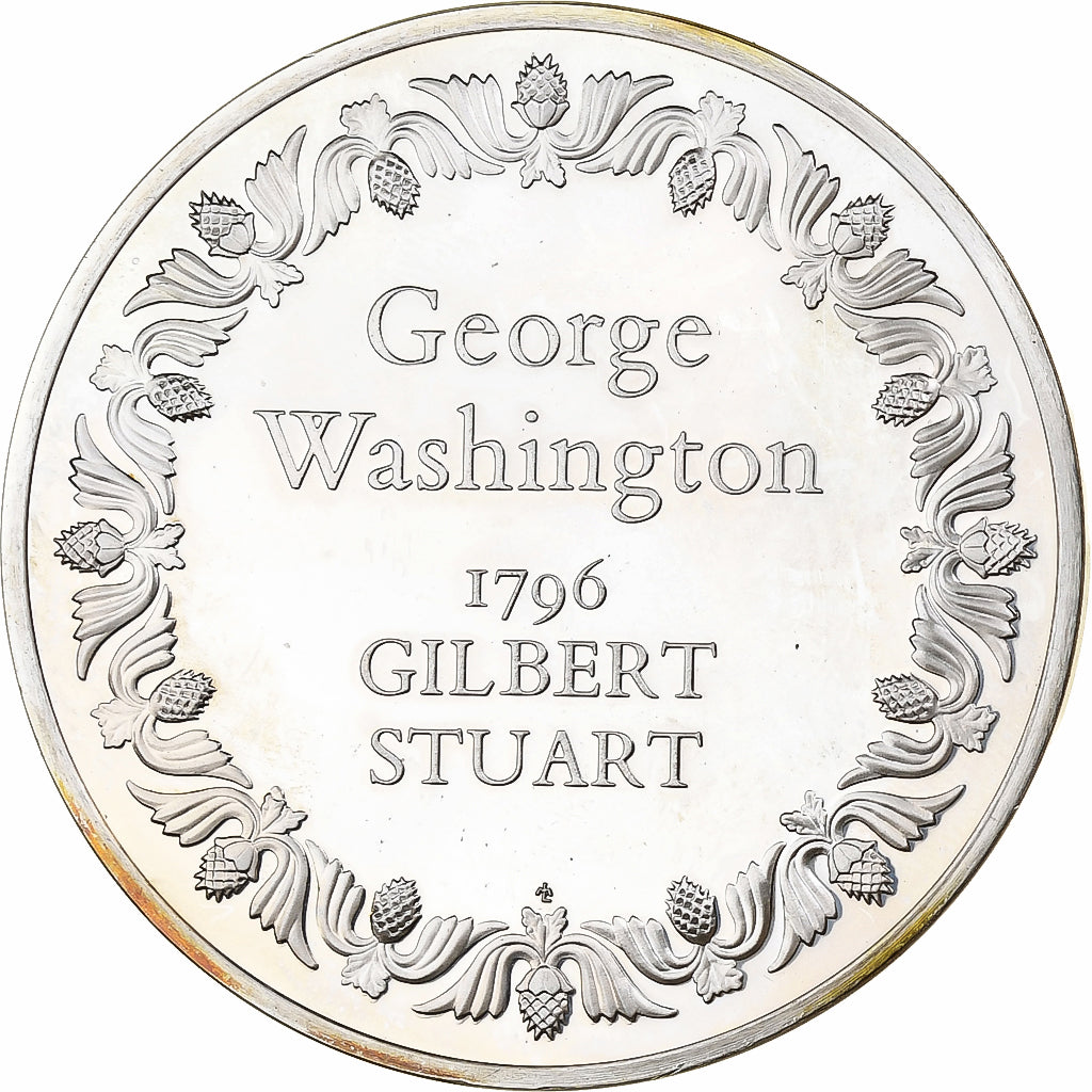 France, Medal, George Washington, Gilbert Stuart, 1981, Silver, Proof, MS(60-62)