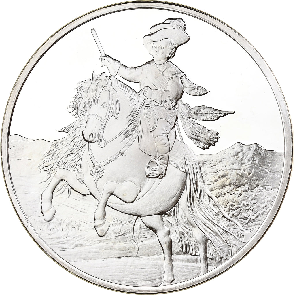 France, Medal, L'infant Baltasar Carlos à cheval - Velazquez, 1982, Silver