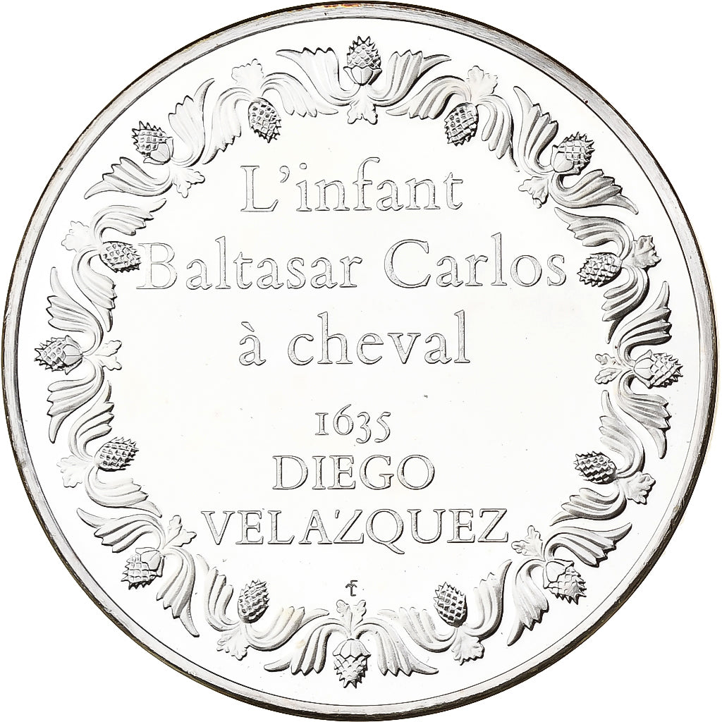 France, Medal, L'infant Baltasar Carlos à cheval - Velazquez, 1982, Silver