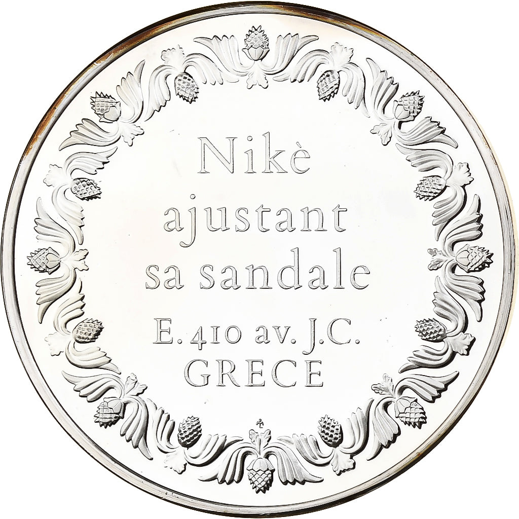 France, Medal, Nikè ajustant sa sandale - Grece, 1980, Silver, Proof, MS(63)