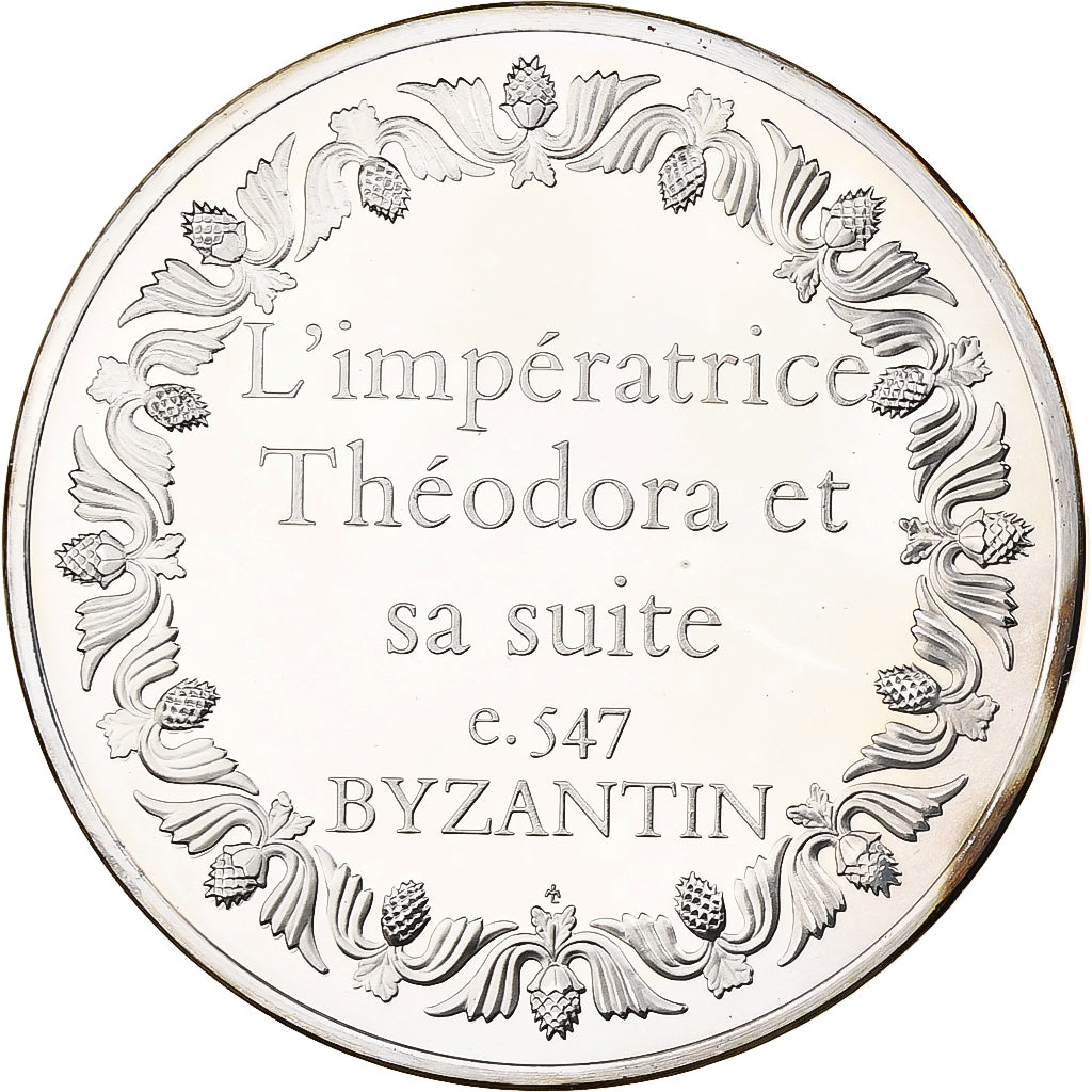 France, Medal, L'Impératrice Théodora et sa Suite, Byzantin, 1981, Silver