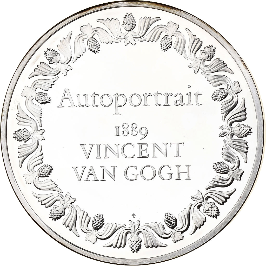 France, Medal, Autoportrait, Vincent Van Gogh, 1980, Silver, Proof, MS(63)