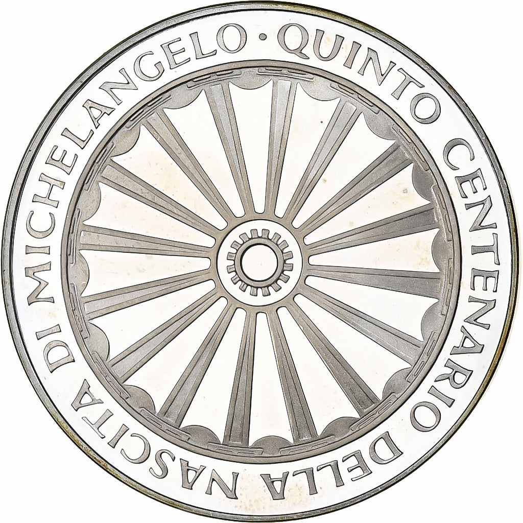 Italie, Médaille, 500e Anniversaire - Michel-Ange, 1975, Argent, SUP+