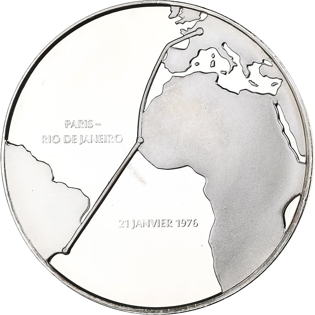 Francja, medal, Concorde, Premier vol commercial Paris-Rio de Janeiro, 1976