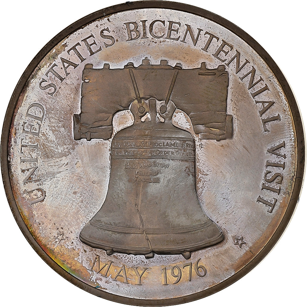 Verenigde Staten, Medaille, Visite de Valery Giscard d'Estaing, 1976, Zilver