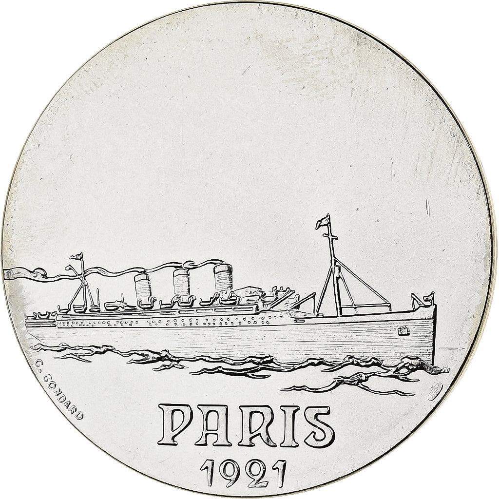 Francia, medaglia, Les Grands Transatlantiques, Paris, Rame-nichel, C. Gondard