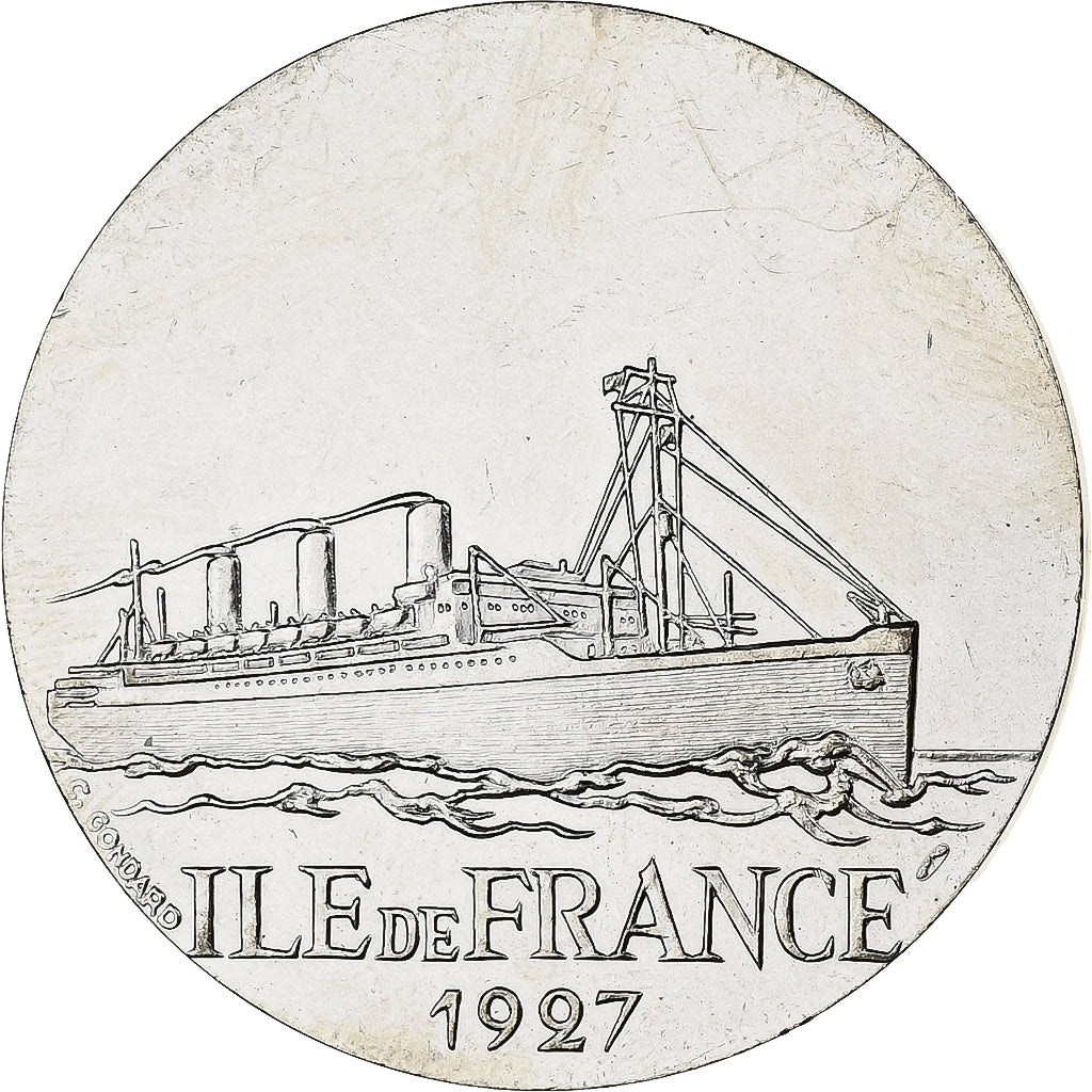 Francia, medaglia, Les Grands Transatlantiques, Ile de France, Rame-nichel, C.