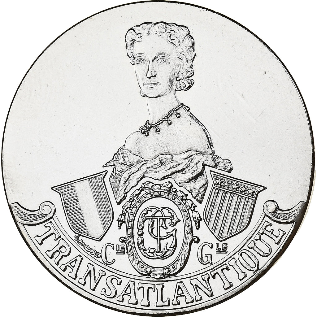Francia, medaglia, Les Grands Transatlantiques, Impératrice Eugénie
