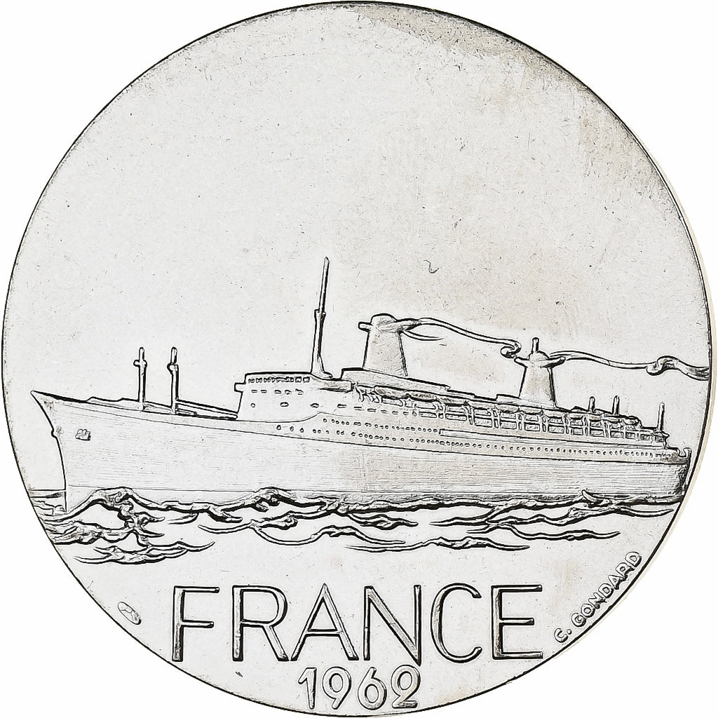 Francia, medaglia, Les Grands Transatlantiques, France, Rame-nichel, C. Gondard