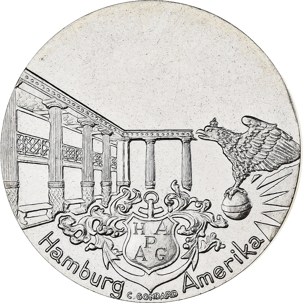 Francia, medaglia, Les Grands Transatlantiques, Imperator, Rame-nichel, C.