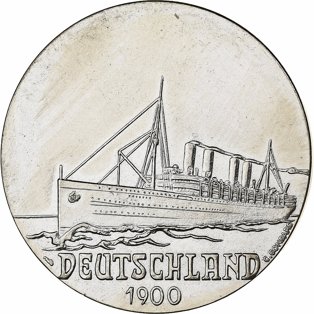 France, Medal, Les Grands Transatlantiques, Deutschland, Copper-nickel