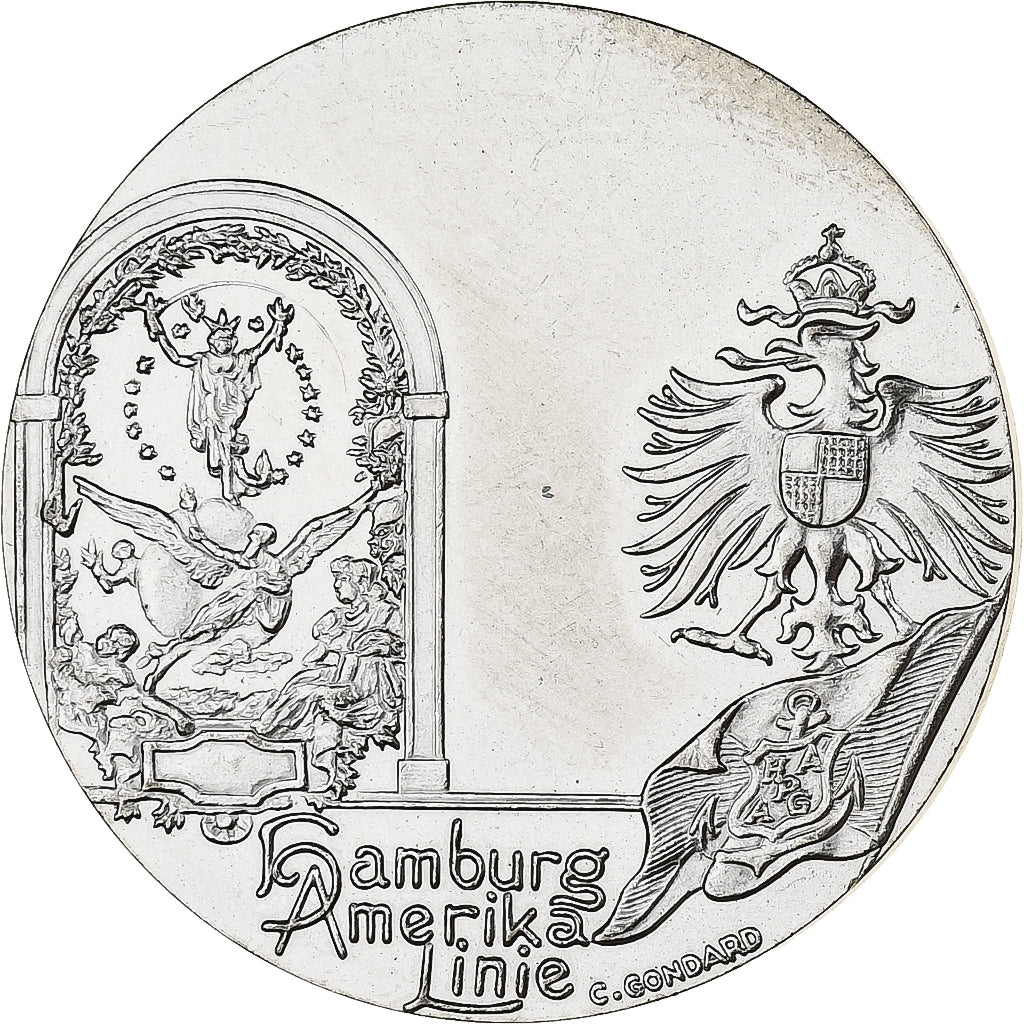 France, Medal, Les Grands Transatlantiques, Deutschland, Copper-nickel