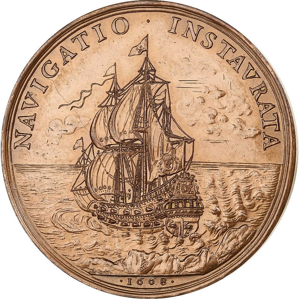 France, Medal, Louis XIV, La Navigation rétablie, 1971, Bronze, Restrike