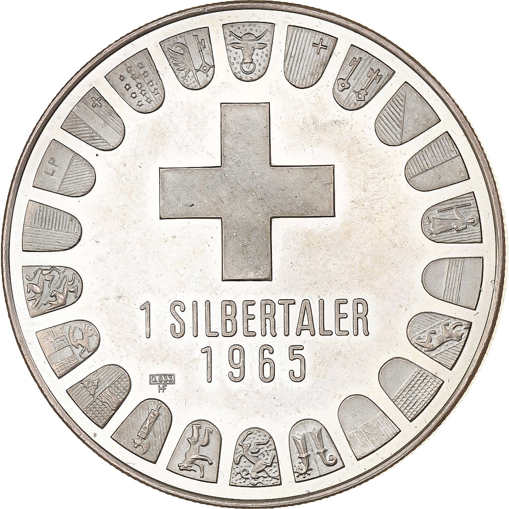 Suisse, Silbertaler, Basel, 1965, Argent, SUP