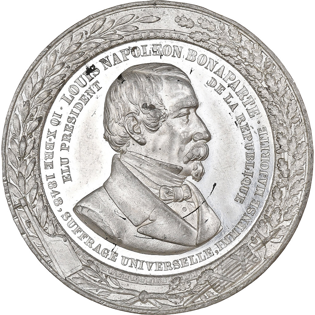 France, Médaille, Louis-Napoléon Bonaparte, Élections, 1848, Etain, SUP
