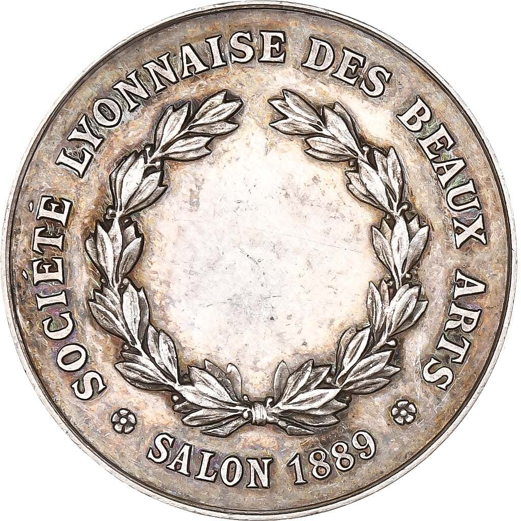 Frankrijk, Medaille, Société lyonnaise des Beaux Arts, 1889, Zilver, ZF+