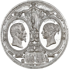 France, Médaille, Napoléon III et Victoria, Visite en Angleterre, 1855, Étain