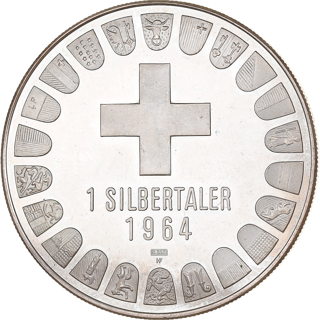 Suisse, Silbertaler, Zurich, 1964, Argent, SUP
