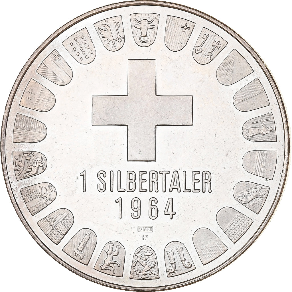 Zwitserland, Silbertaler, Bern, 1964, Zilver, PR