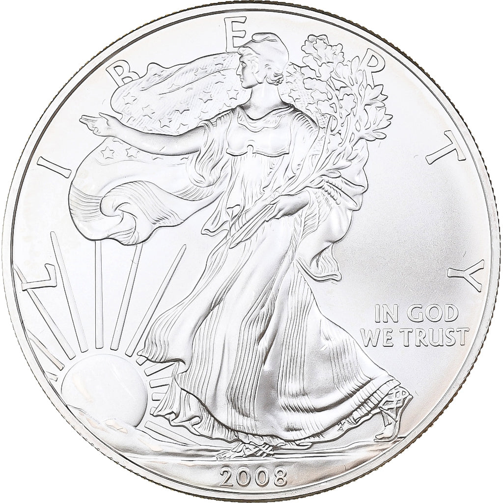 United States, Dollar, Silver Eagle, 2008, Philadelphia, Silver, MS(64)