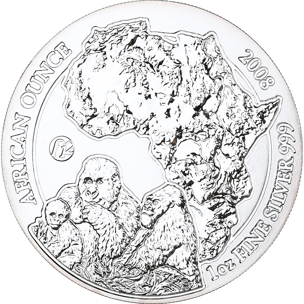 Ruanda, 50 amafaranga, Gorilla, 2008, Karlsfeld, Plata, FDC, KM:46
