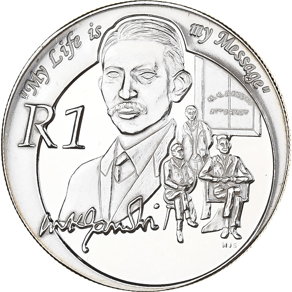 Afrique du Sud, Rand, Mahatma Gandhi, 2008, BE, Argent, FDC