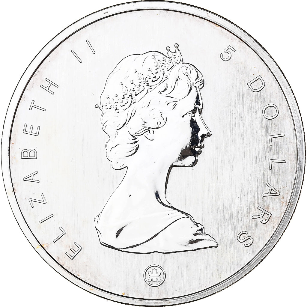 Canadá, Elizabeth II, 5 Dollars, Mapple Leaf, 2008, Ottawa, Colorized, Prata