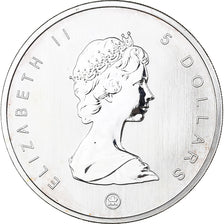 Canadá, Elizabeth II, 5 Dollars, Mapple Leaf, 2008, Ottawa, Colorized, Prata