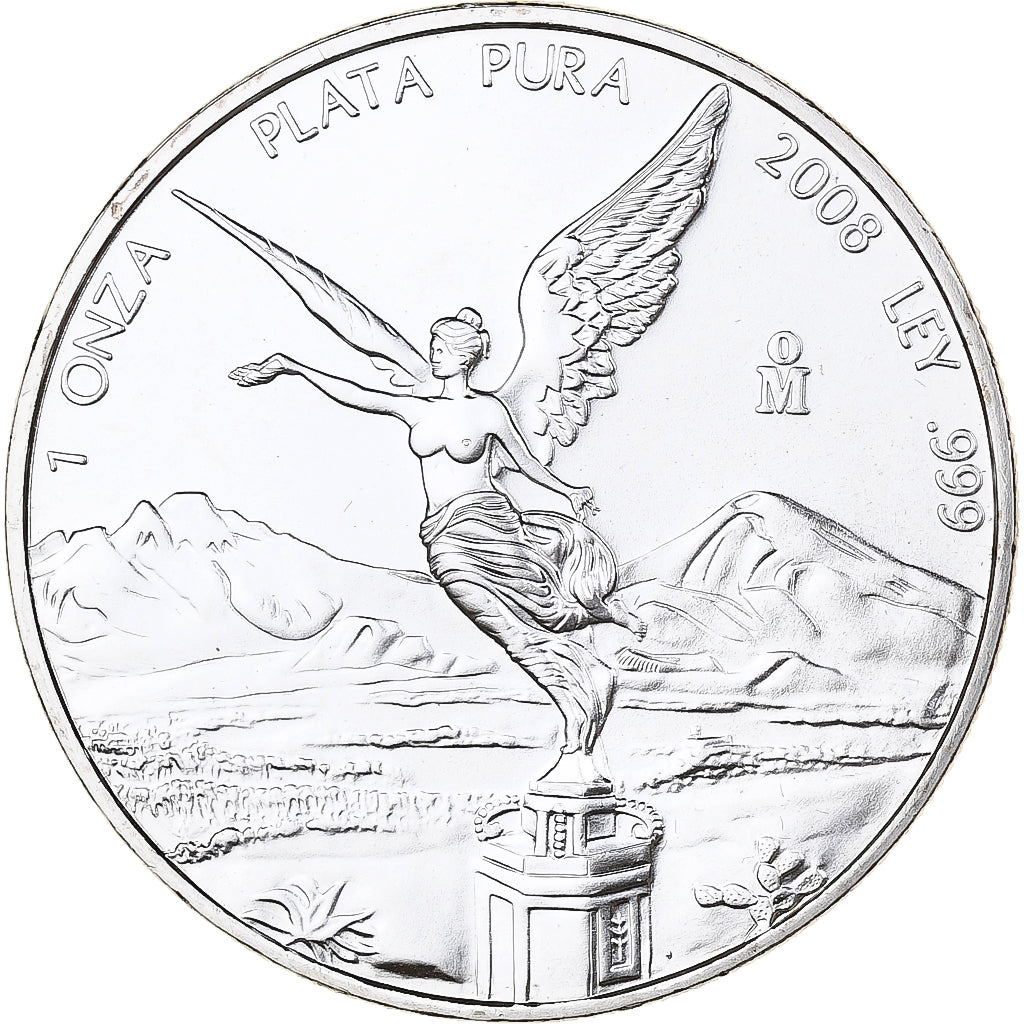 Mexico, 1 Oz, 2008, Mexico City, Silver, MS(65-70)