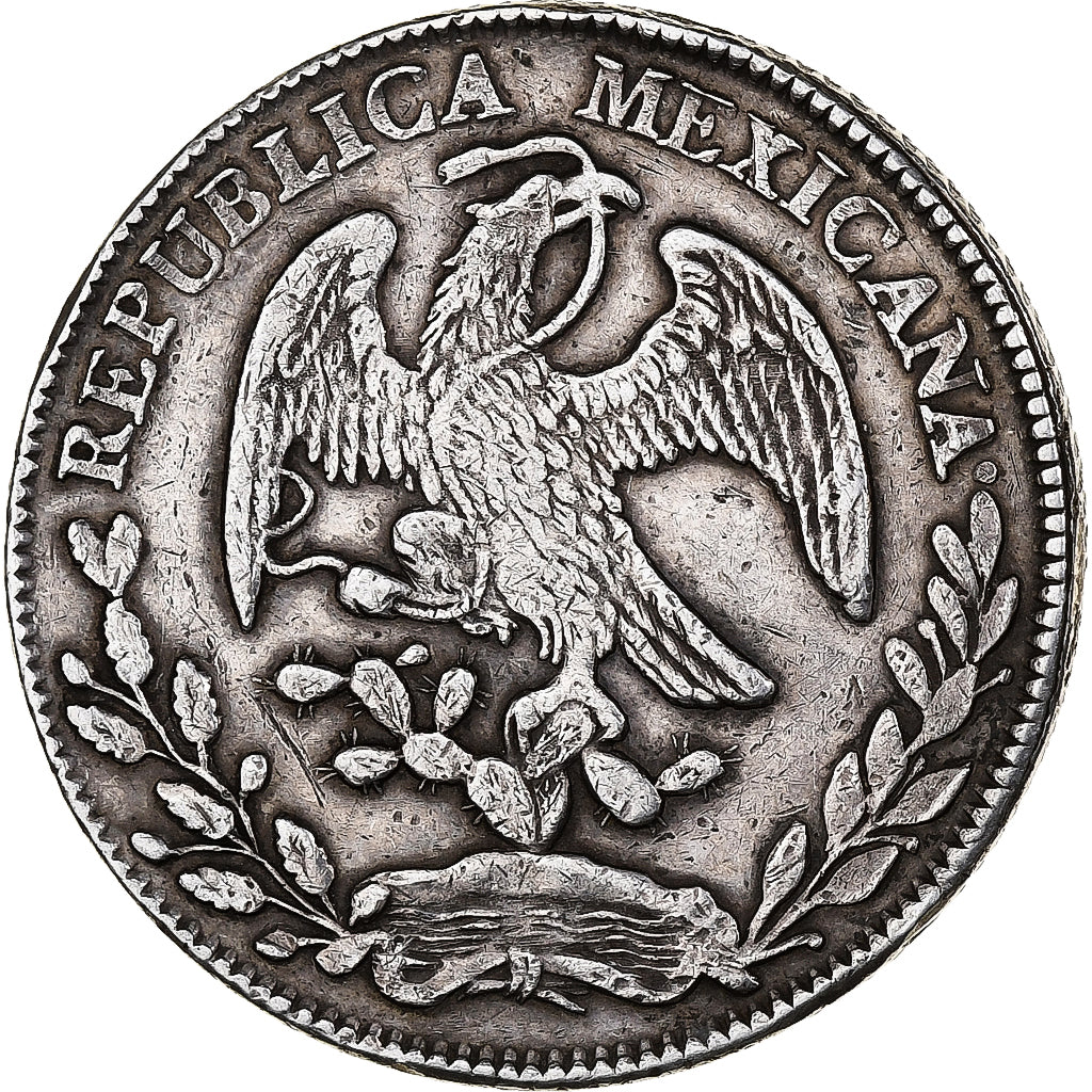 Messico, 8 Reales, 1874, Zacatecas, Argento, BB