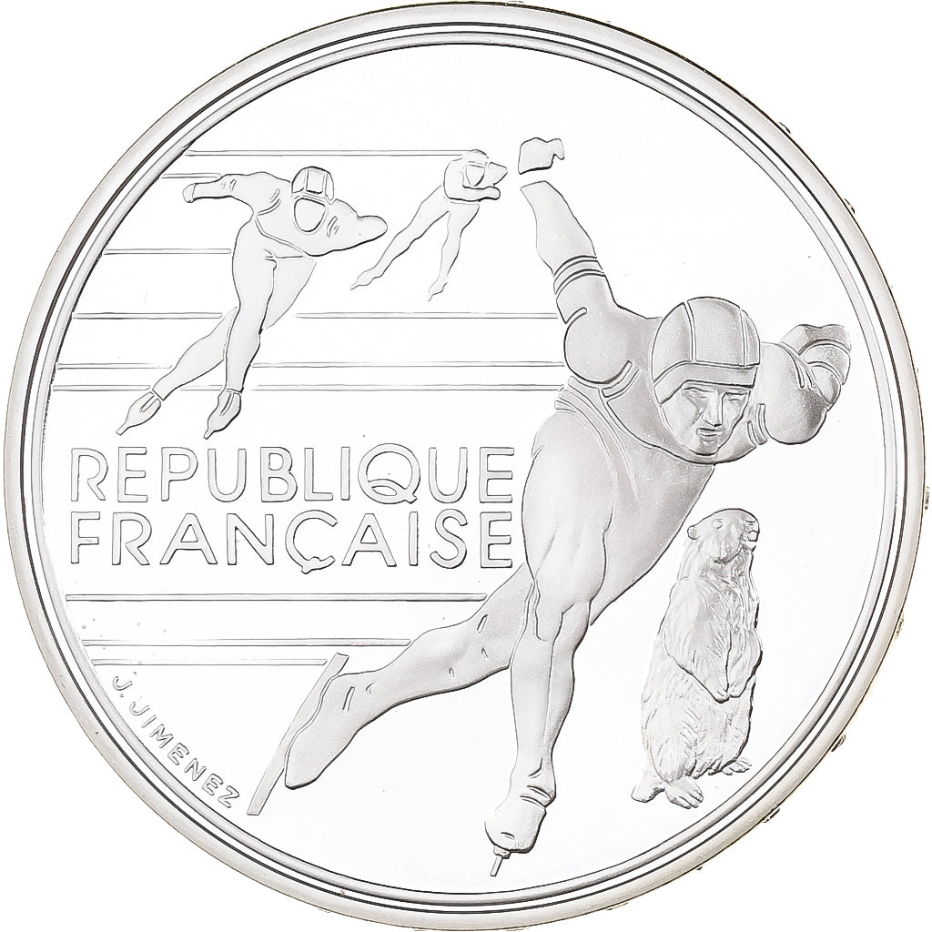 Francia, 100 Francs, 1992 Olympics, Albertville, Speed Skating, 1990, MDP