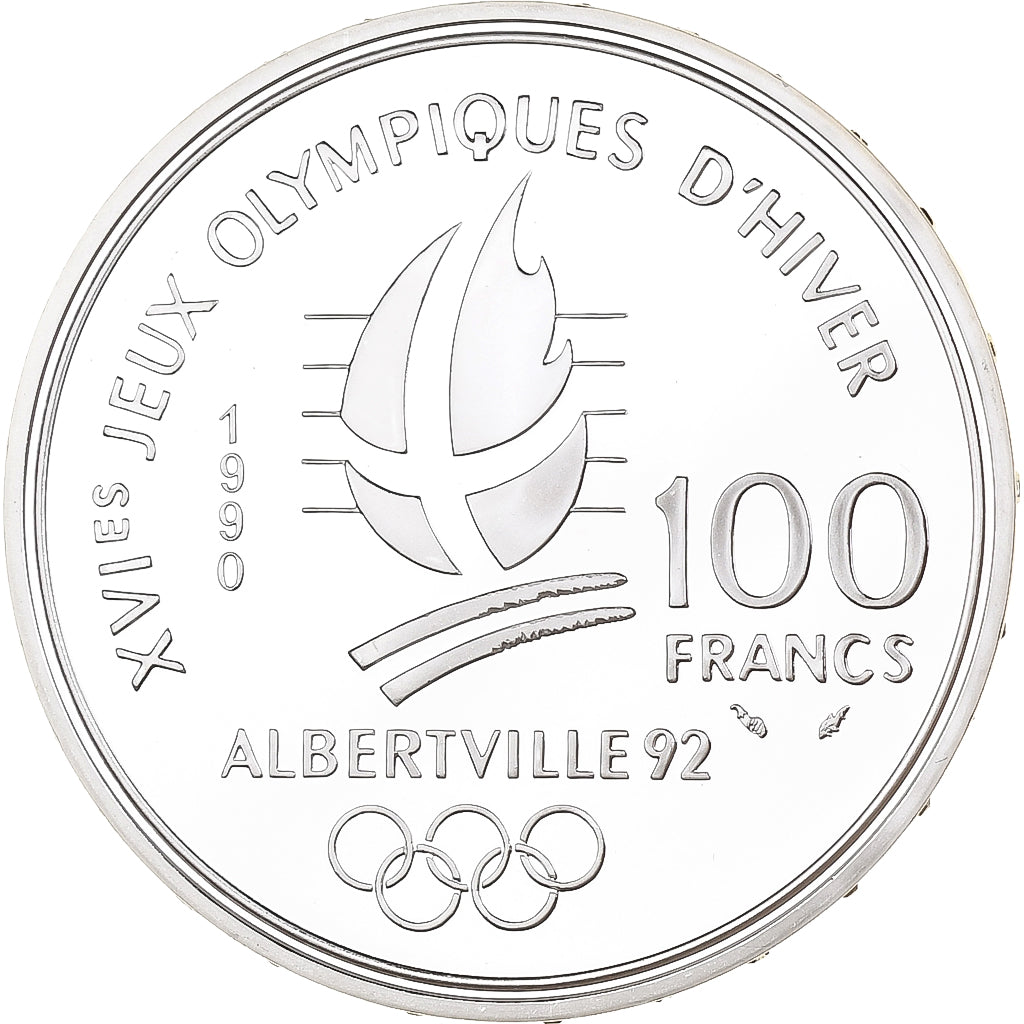 Francia, 100 Francs, 1992 Olympics, Albertville, Speed Skating, 1990, MDP