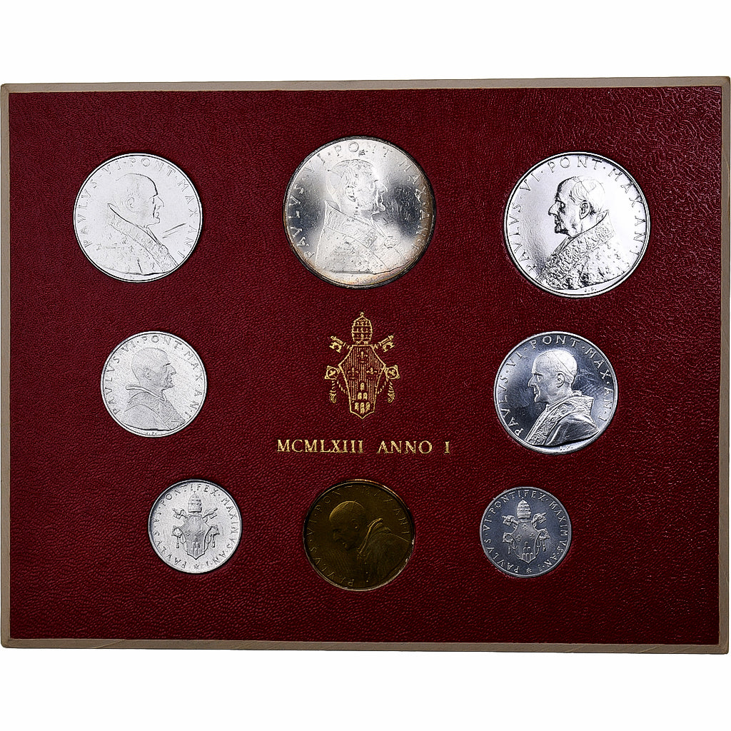 Vatican, Paul VI, Set 1 Lire - 500 Lire, 1963, Rome, MS(65-70)