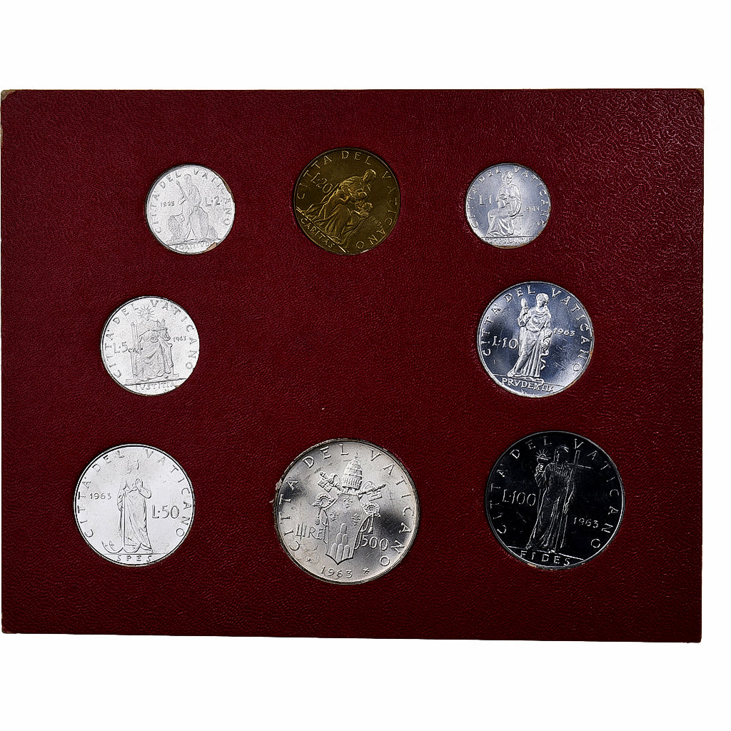 Vatican, Paul VI, Set 1 Lire - 500 Lire, 1963, Rome, MS(65-70)