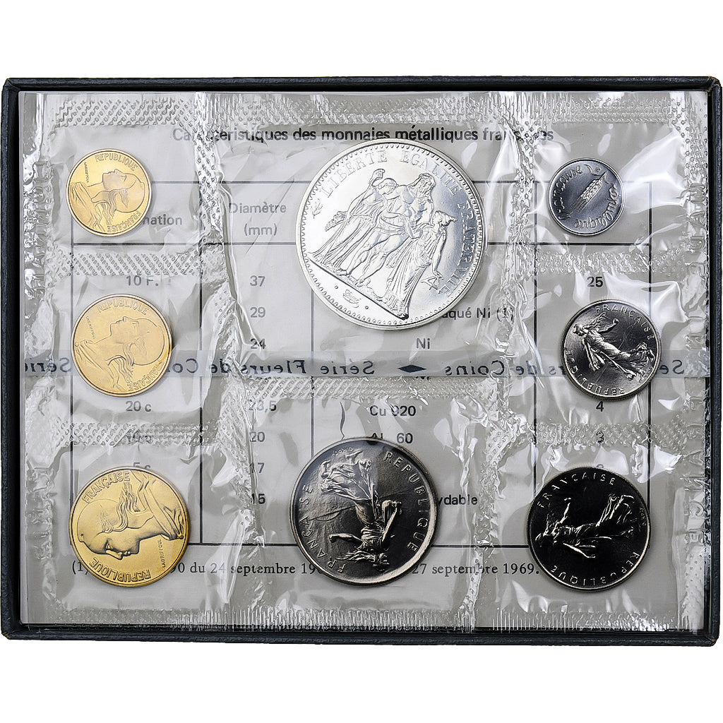 France, Coffret 1 c. à 10 frs., 1973, MDP, MS(65-70)