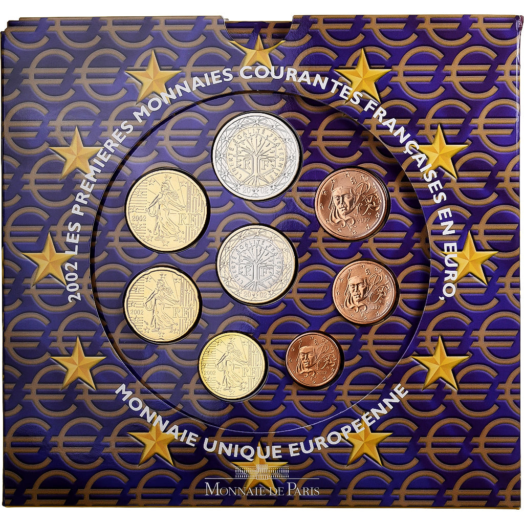 France, Coffret 1c. à 2€, BU, 2002, MDP, MS(65-70)
