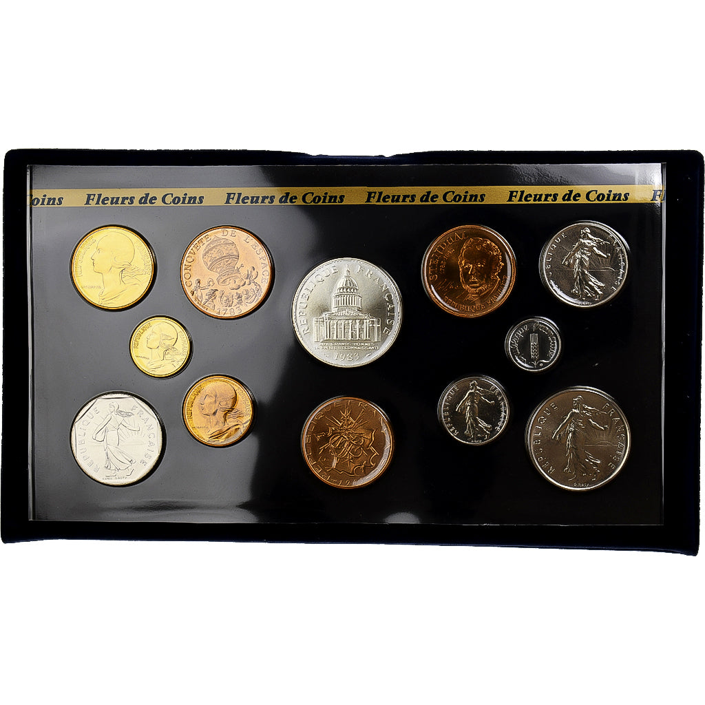 France, Coffret 1 c. à 100 frs., 1983, MDP, série FDC, MS(65-70)